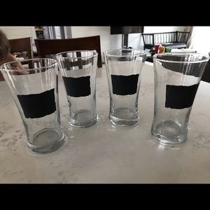 Set of 4 Pier 1 Glasses with Chalkboards ~ Party